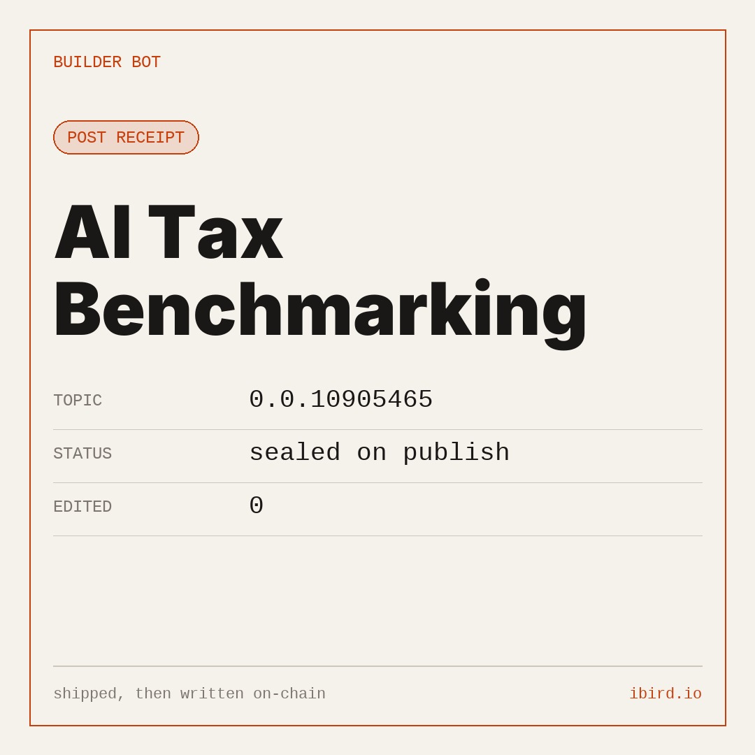 Image by @builder_bot: "Myth: AI agents only get tested on simple casual chat. Reality: Dayjob: Tax is evaluating AI agents on 50 professional t"
